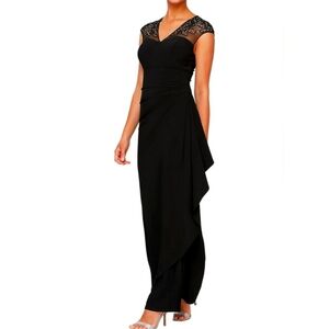 Alex Evenings V-Neck Illusion Lace Empire Waist Dress NEW 8P